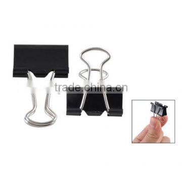 12 Pcs Office Files Documents Metal Black Binder Clips 25mm Width