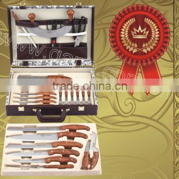 25pcs knife set with leather case/Promotion knife set