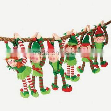 Custom long hand plush christmas elf toy/handmade plush christmas toys/christmas elf soft toy