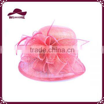 High Quality Ladies 100% Sinamay Church Hat Made in China