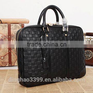 Best Selling Briefcase Mens Computer Leather Bag Woven Business Briefcase Locks photo-2