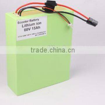 CE 15ah 60v Lithium Rechargeable battery for Electric scooters