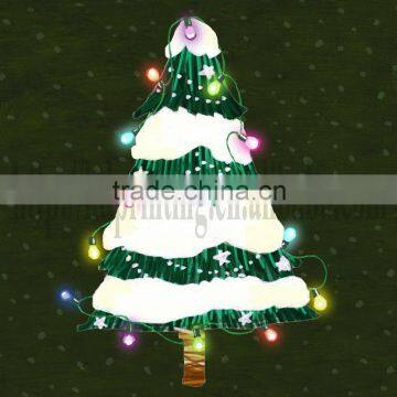 2016 Chirstmas Tree LED canvas oil painting,canvas picture with LED,home deco, wall art