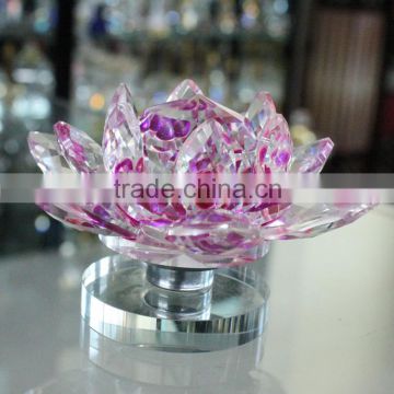 Wholesale hot sale crystal purple lotus flower for wedding gifts