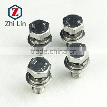 stainless steel hexagon bolts flat washers and spring screws assemblies M5