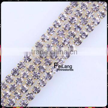 Decorative strass crystal rhinestone chain for cloths