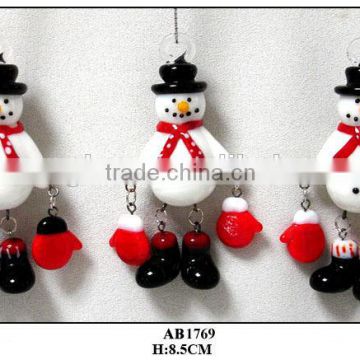 hand made glass snow man glass arts lampworking