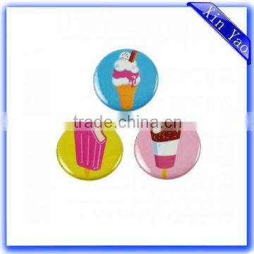 Customized ice-cream advertising logo cheap printing tin badge