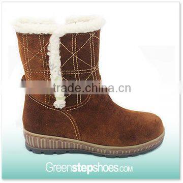 Popular brown Cow Suede Leather Women's Boots Lady Boot