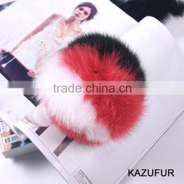 2016/2017 new product fox fur ball bag charm colorful fur pompoms KZ160069