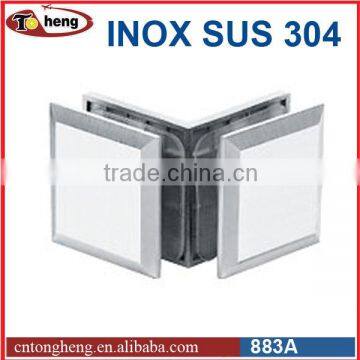 Stainless Steel SUS 304 Glass to Glass 90 Degree Glass Clamp