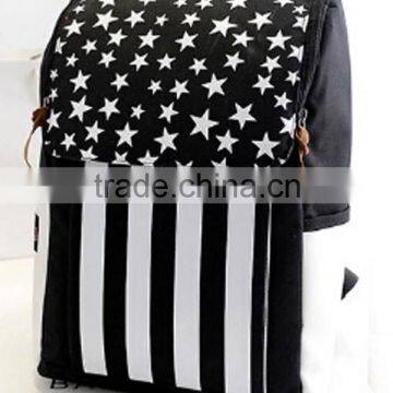 Brand designer european backpack;New francy college union flag strip backpack;