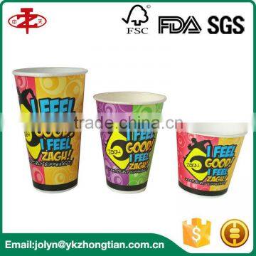 Food Grade Single Wall 16oz Disposable Cold Drinking Paper Cups