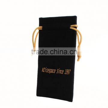 Super soft Golden LOGO small drawstring gift bags 18 years supplier