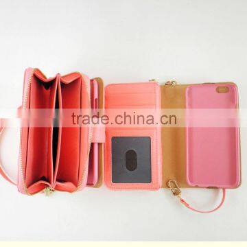 Fashionable Wallet Detachable Magnet Leather Case for Iphone 4 5 6 Wholesale photo-3