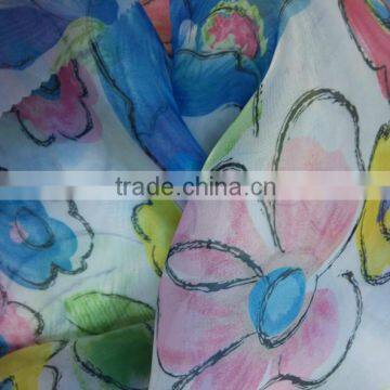 2015 Customize Flower Transfer Organza Printed Fabric ForFashion Dress