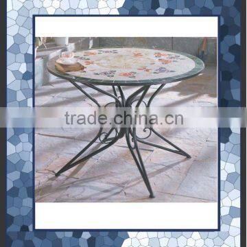 Mosaic top metal garden table