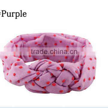 Children's Hair European Female Baby Knitting Cross Hair Band Cotton Elastic Headband Hand Knot of Peace photo-4