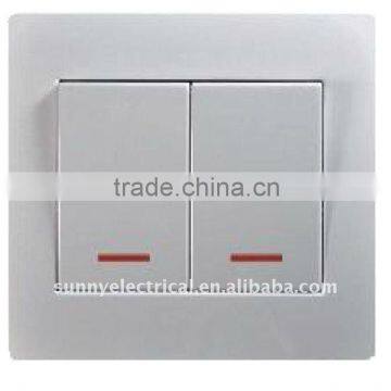 2gang1way European switch with light