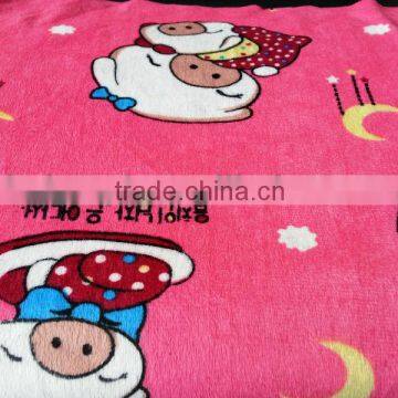 100% polyester printed soft brush velvet fabric for children