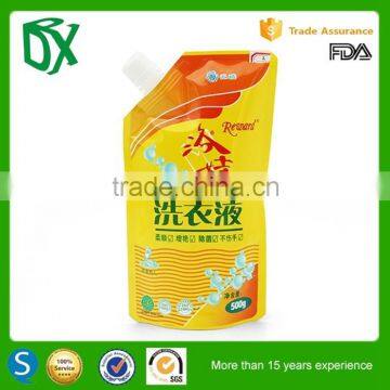 customized Reusable Juice Drink Food Packaging Bag/ Liquid Stand up Spout Pouch with Top Spout