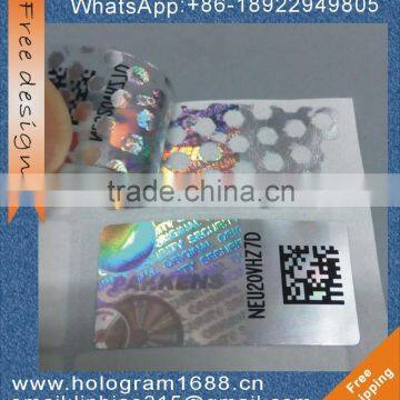 Custom logo 3d honeycomb pattern hologram sticker with QR code