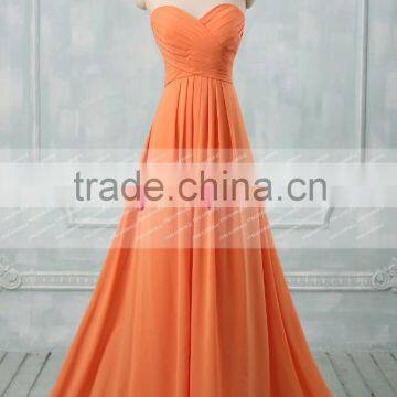 Real Sample Cheapest 2015 Orange Sweetehart Ruffles Bridesmaid Dress AEB051