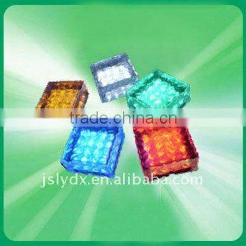 O Solar Ice Glass Brick LED Light, Solar Light, Underground Paver Light