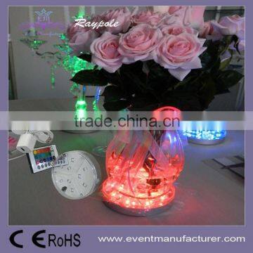 Round 4 Inch Colorful Led Centerpiece Light Base for Wedding Decoration photo-5