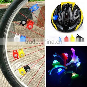 2016 Hot Sale Mini Colorful Safty Rear Light Silicone rubber waterproof warning bike light