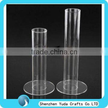 best selling plastic tubings PMMA pipes, cheap price custom tube clear acrylic tubes with base