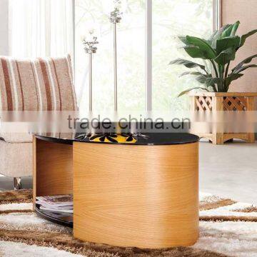 Living Room Cube Coffee Table with Tempering Glass S119