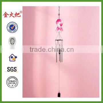 Pink Ribbon Glass Wind Chime