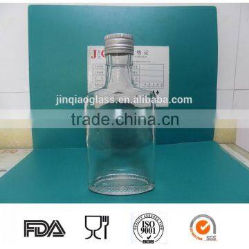 Clear Flat Glass Wine Bottle With Aluminium Cap