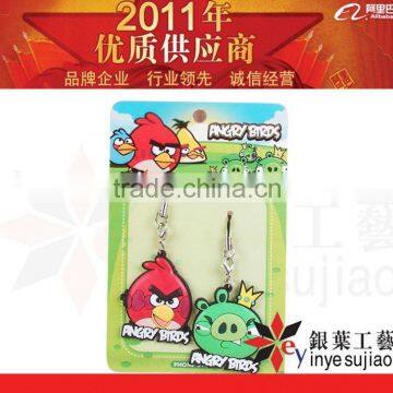 2012 cute cheap PVC Mobile Charm with lobster hook for promo