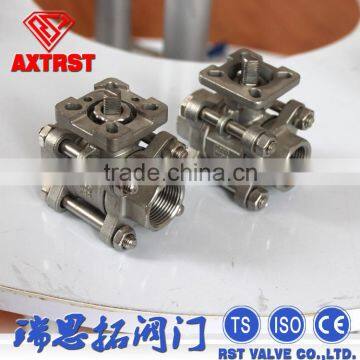 3PC SS Float Ball Valve With Direct Mounting Pad & Wenzhou CF8M 1000WOG Thread Valve photo-4