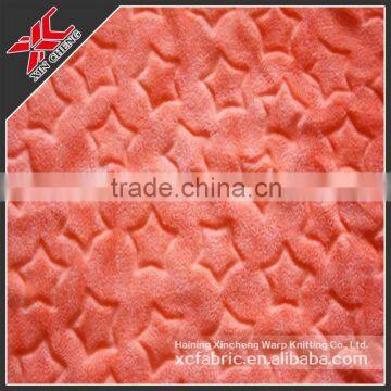 Stars Pattern Embossed Velvet Fabric for Baby Sleeping Blankets
