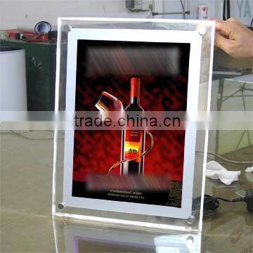 Hot cakes clear acrylic led frames edge lit wall mounted sign