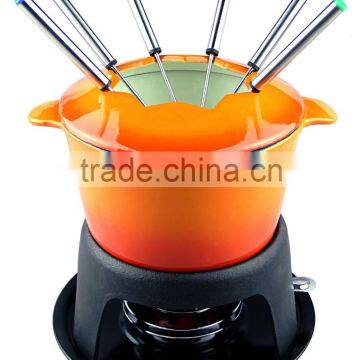cast iron fondue set
