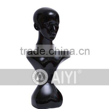 Black Glossy Sexy Head Mannequins Display