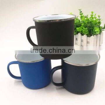 Iron Metal Type and Mugs Drinkware Type Enamel Camping Mug Matte Finish Enamel Camp Mug