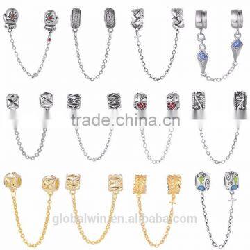 Factory Direct Supply Silver Tube 925 Sterling Silver Charm European Bead New Design Safety Chain for DIY Bracelet A006 photo-6