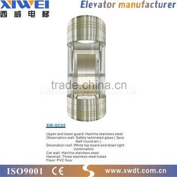 Gearless Traction Machine Panoramic Elevator With Machine Room photo-5