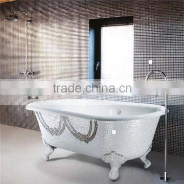 MB PBT-CV-S02 Handmade Mosaic Small Bathtub Design Silver Leaf Mosaic Art Mosaic Bathtub photo-4