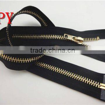 open end brass zipper