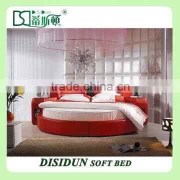 Luxury modern leather round bed DS-802