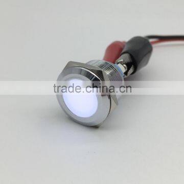 QN19-LED-B white led 12V 19MM led lamp brass screw terminal