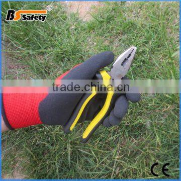 BSSAFETY Wholesale S M L Size red work Glove black Latex glove