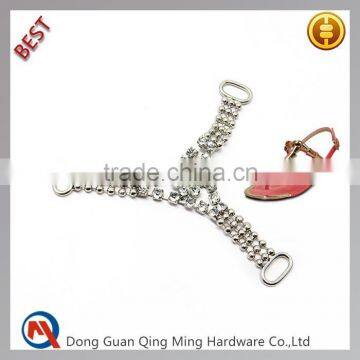 Decorative Rhinestone Metal Shoe Chains For Lady Flip Flop