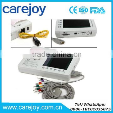 Carejoy OEM 7 inch Color Portable Digital 3 channel 12 lead Electrocardiograph ECG Machine EKG 903A3 with your logo